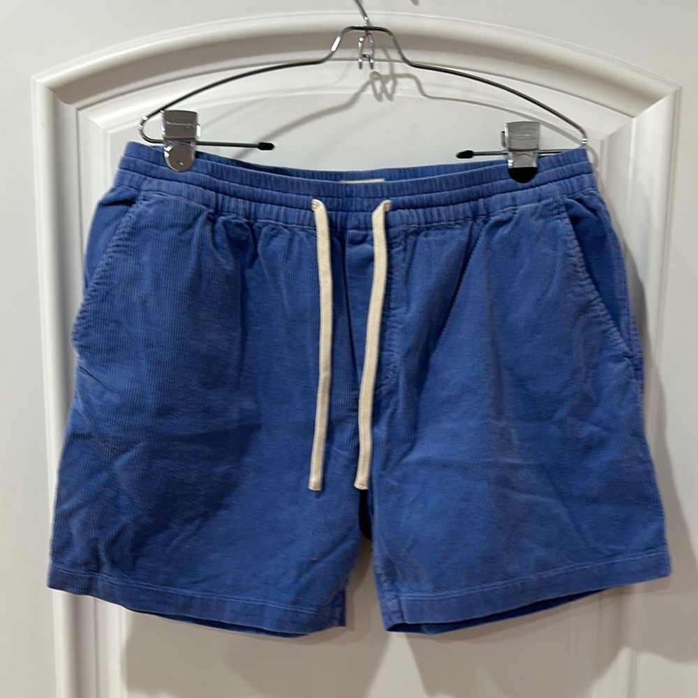 Marine Layer Blue Corduroy Shorts with Drawstring